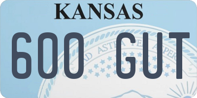 KS license plate 600GUT