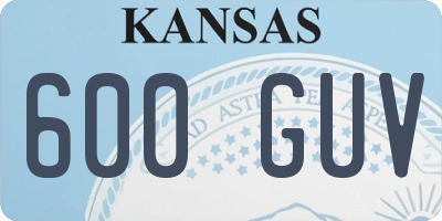 KS license plate 600GUV
