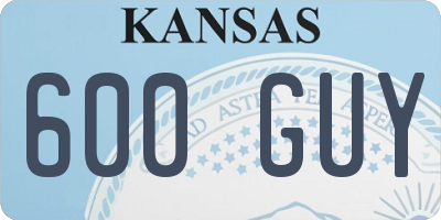 KS license plate 600GUY