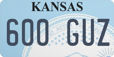 KS license plate 600GUZ