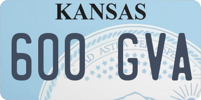KS license plate 600GVA
