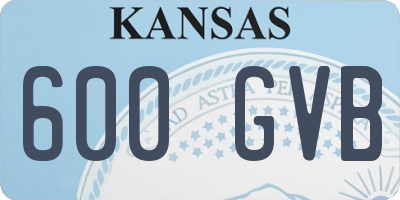 KS license plate 600GVB