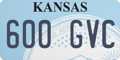 KS license plate 600GVC