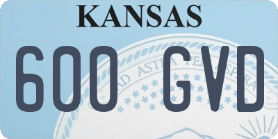 KS license plate 600GVD