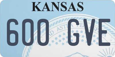 KS license plate 600GVE