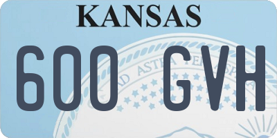 KS license plate 600GVH
