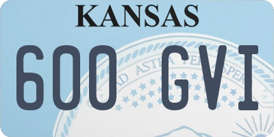 KS license plate 600GVI
