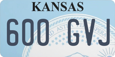 KS license plate 600GVJ