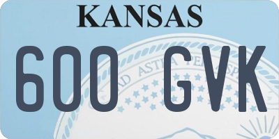 KS license plate 600GVK