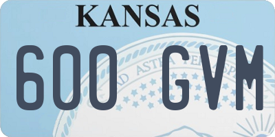 KS license plate 600GVM