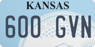 KS license plate 600GVN