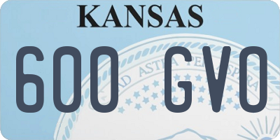 KS license plate 600GVO
