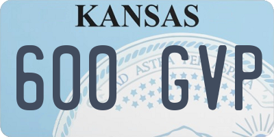 KS license plate 600GVP