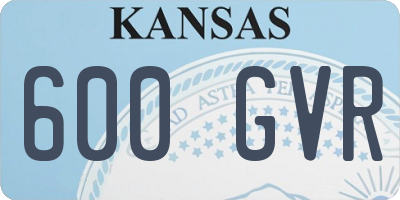 KS license plate 600GVR