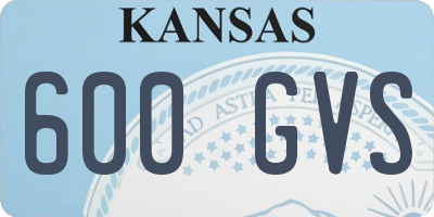 KS license plate 600GVS