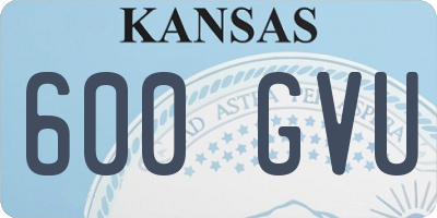 KS license plate 600GVU
