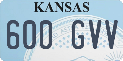 KS license plate 600GVV