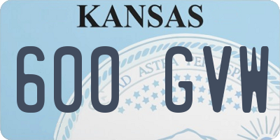 KS license plate 600GVW