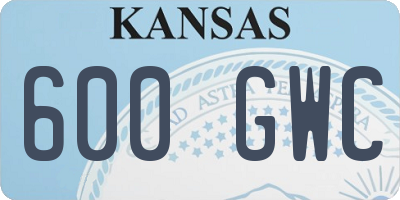 KS license plate 600GWC