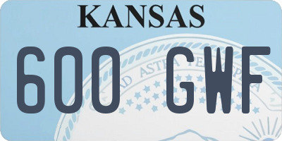 KS license plate 600GWF
