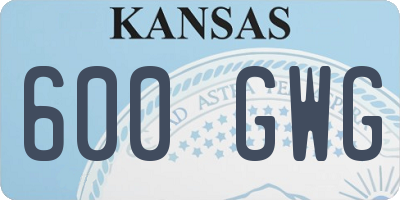 KS license plate 600GWG