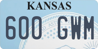 KS license plate 600GWM