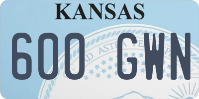 KS license plate 600GWN