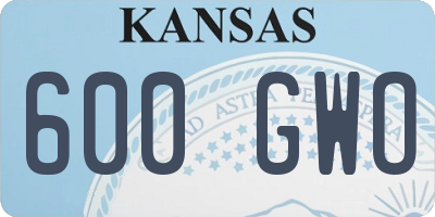 KS license plate 600GWO