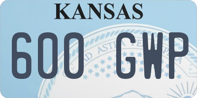 KS license plate 600GWP