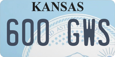 KS license plate 600GWS