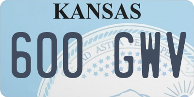 KS license plate 600GWV