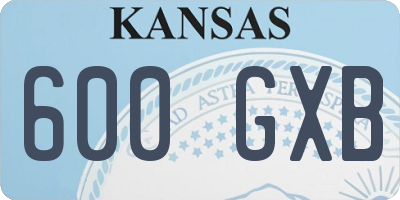 KS license plate 600GXB