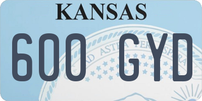 KS license plate 600GYD