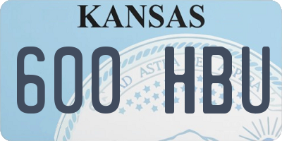 KS license plate 600HBU