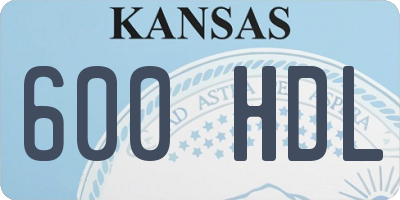 KS license plate 600HDL