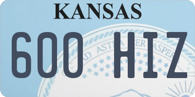 KS license plate 600HIZ