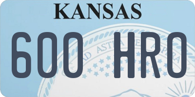 KS license plate 600HRO