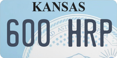 KS license plate 600HRP