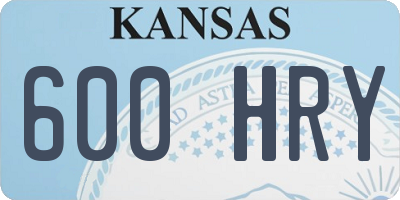 KS license plate 600HRY