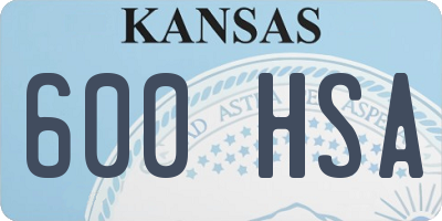 KS license plate 600HSA