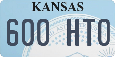 KS license plate 600HTO