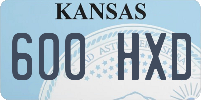 KS license plate 600HXD