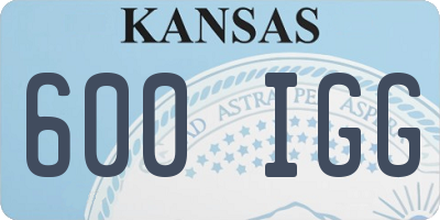 KS license plate 600IGG