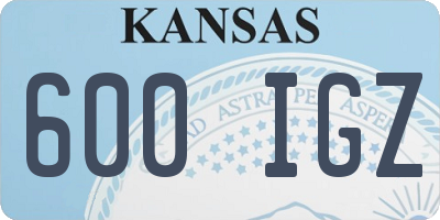 KS license plate 600IGZ