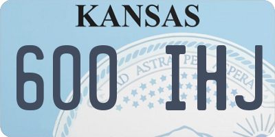KS license plate 600IHJ