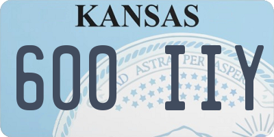 KS license plate 600IIY