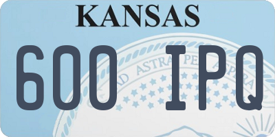 KS license plate 600IPQ