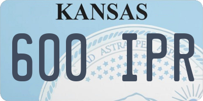 KS license plate 600IPR