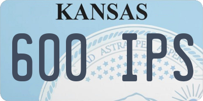 KS license plate 600IPS