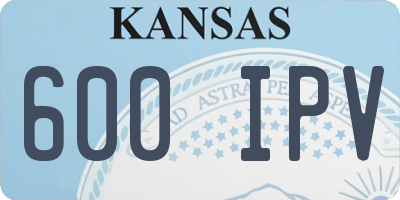 KS license plate 600IPV